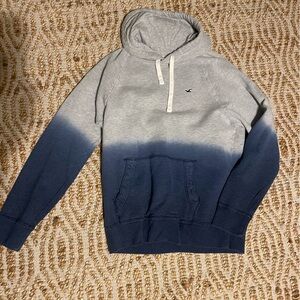 Hollister Gray and Blue Gradient Hoodie